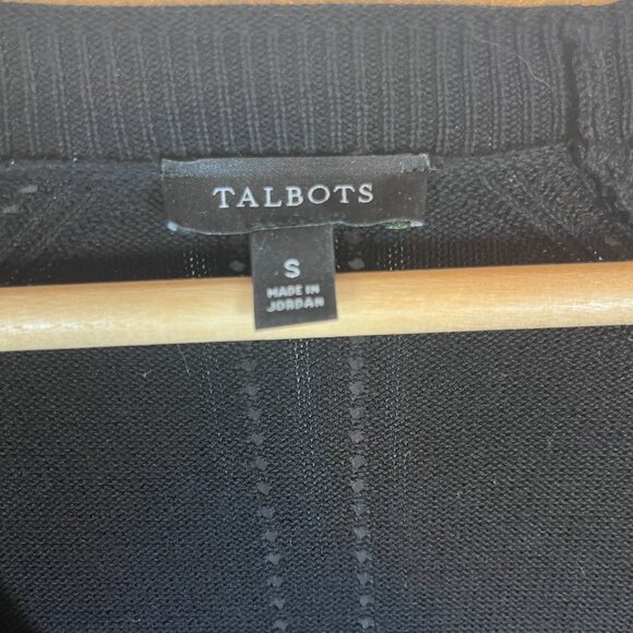 Talbots Women's Size Small Black Cardigan Button Down Cotton Blend - Picture 2 of 9